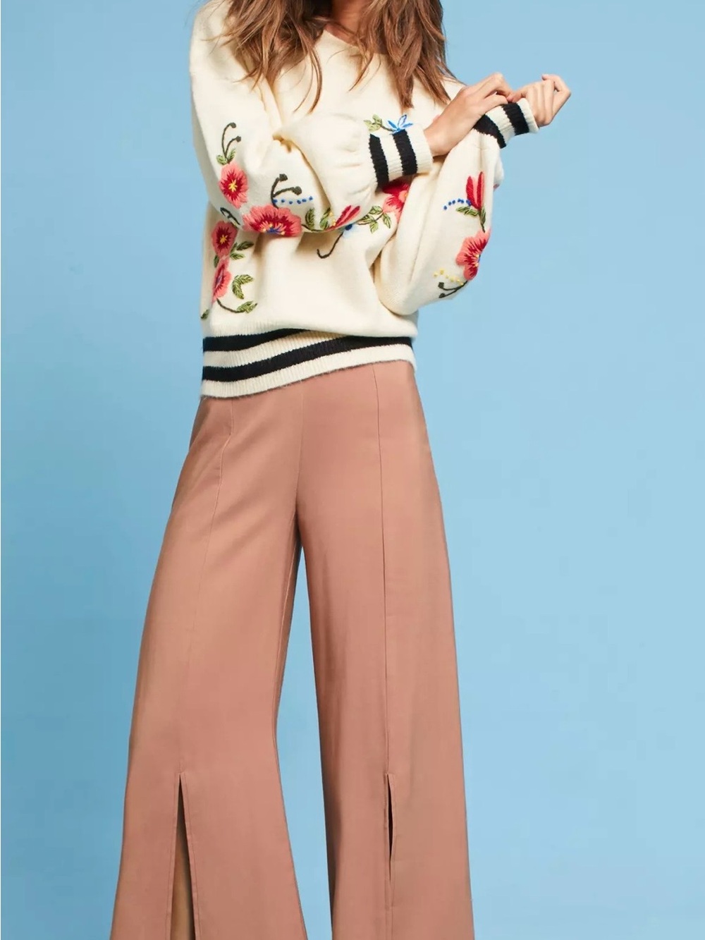 Harlyn Gardenstripe Embroidered Sweater Sz Sm - Picture 6 of 9